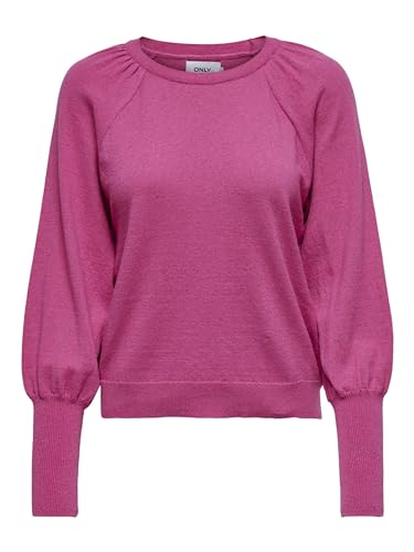 ONLY Women's ONLASTA Life LS O-Neck CC KNT Pullover, Pink Yarrow, M von ONLY