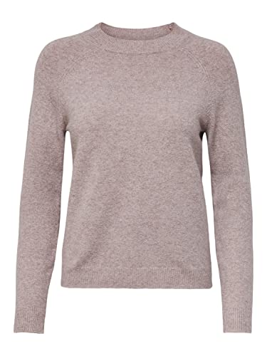 ONLY Damen Basic Strickpullover | Einfarbiger Knitted Stretch Sweater | Langarm Rundhals Shirt ONLRICA, Farben:Rosa, Größe:36 von ONLY