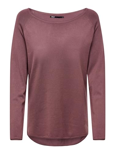 ONLY Damen Onlmila Lacy L/S Long Pullover Knt Noos, Violett (Wild Ginger), S von ONLY