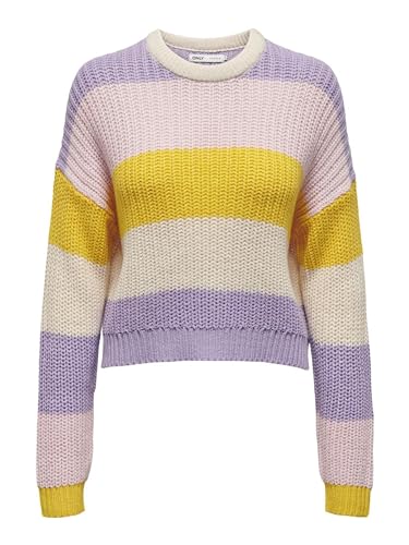 ONLY Female Strickpullover Rundhals Tief angesetzte Schulter Pullover von ONLY