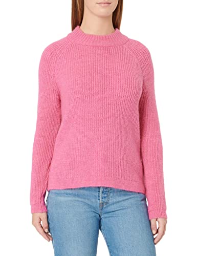 ONLY Damen Langer Strickpullover Rund Hals Struktur Sweater Lockerer Pullover Langarm Oberteil ONLJADE, Farben:Pink, Größe:S von ONLY