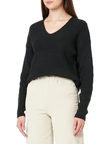 ONLY Damen Warmer Strickpullover | Knitted Basic Stretch Sweater | Langarm V-Ausschnitt Shirt ONLCAMILLA, Farben:Schwarz, Größe:M von ONLY