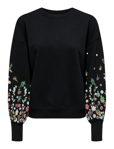 ONLY Female Sweatshirt Normal geschnitten Rundhals Gerippte Ärmelbündchen Tief angesetzte Schulter Sweatshirt von ONLY