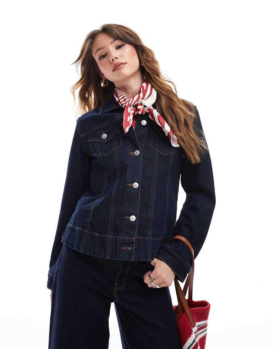 ONLY - Figurbetonte Jeansjacke in Indigoblau, Kombiteil von ONLY