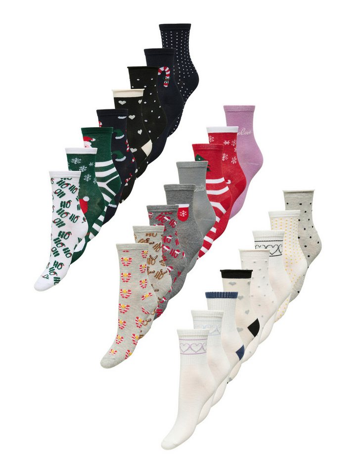 ONLY Freizeitsocken ONL24 MULTI XMAS SOCK BOX 24-PACK ACC (Packung, 24-Paar) von ONLY