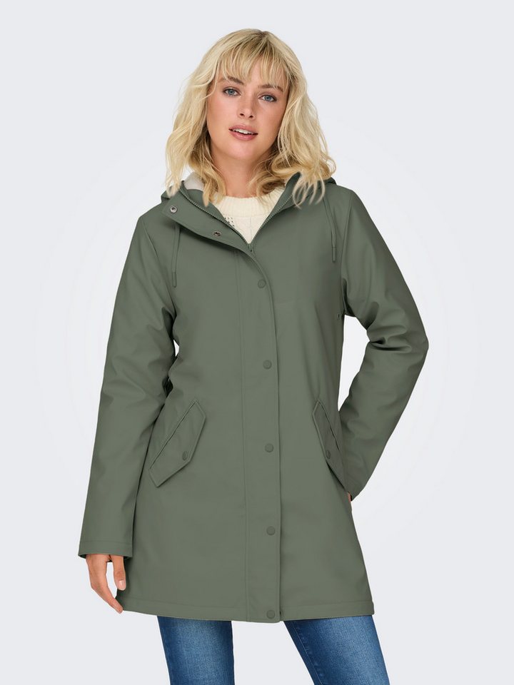 ONLY Funktionsmantel ONLSALLY RAINCOAT OTW NOOS mit Kapuze und Teddyplüschfutter von ONLY