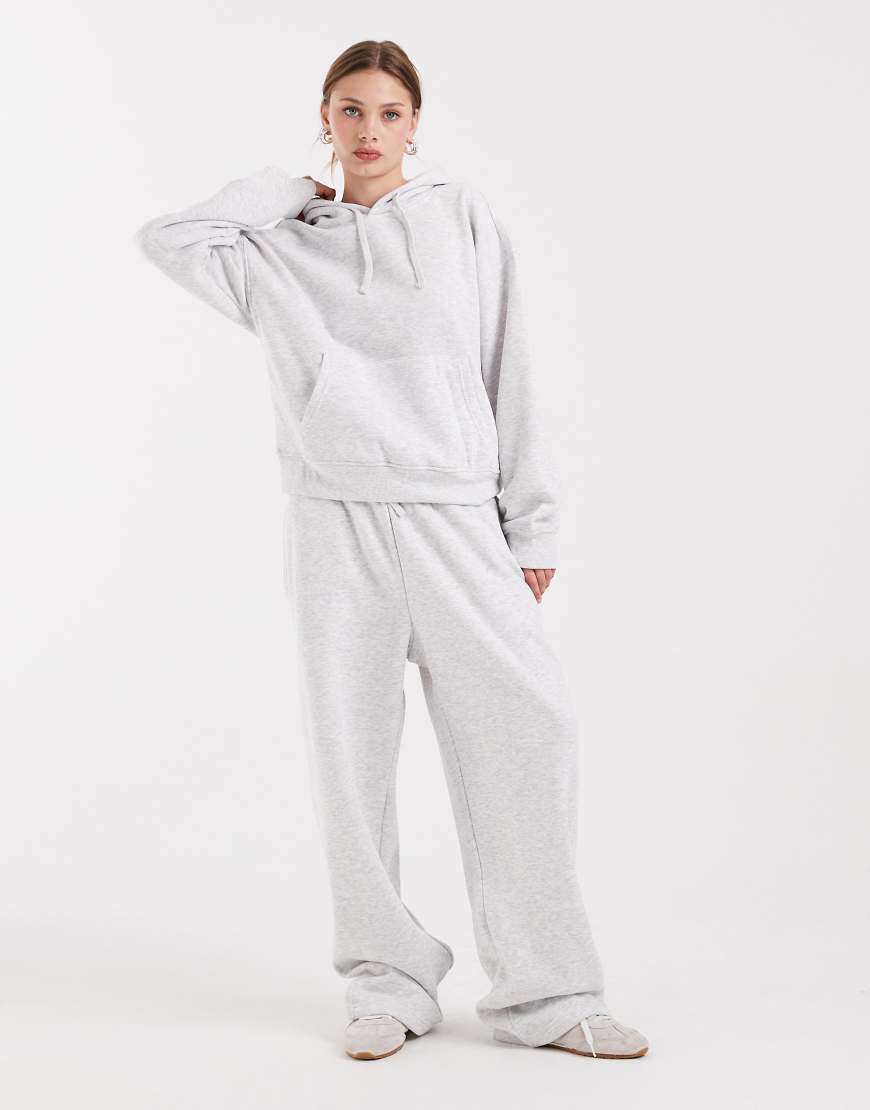 ONLY - Gerade geschnittene Jogginghose aus Jersey in Hellgrau, Kombiteil von ONLY