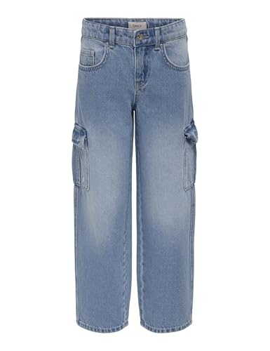 ONLY Mädchen Kogharmony Wide Carrot Pim Noos Cargohose, Light Blue Denim, 152 EU von ONLY