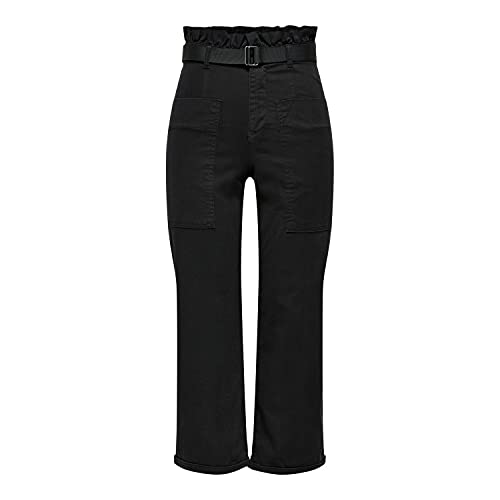 ONLY Haydena-Habah HW Crop Cargo Pant PNT Damen, Farbe:BLACK, Größe:XL von ONLY