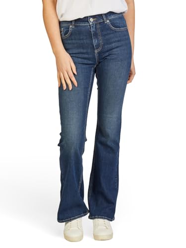 ONLY Jeans Damen Weites Bein Stretch Flared Fit ONLBLUSH Mid Waist Bootcut Jeanshose Hose Denim, Größe:S/32, Farbe:Dark Blue Denim (15349169) von ONLY
