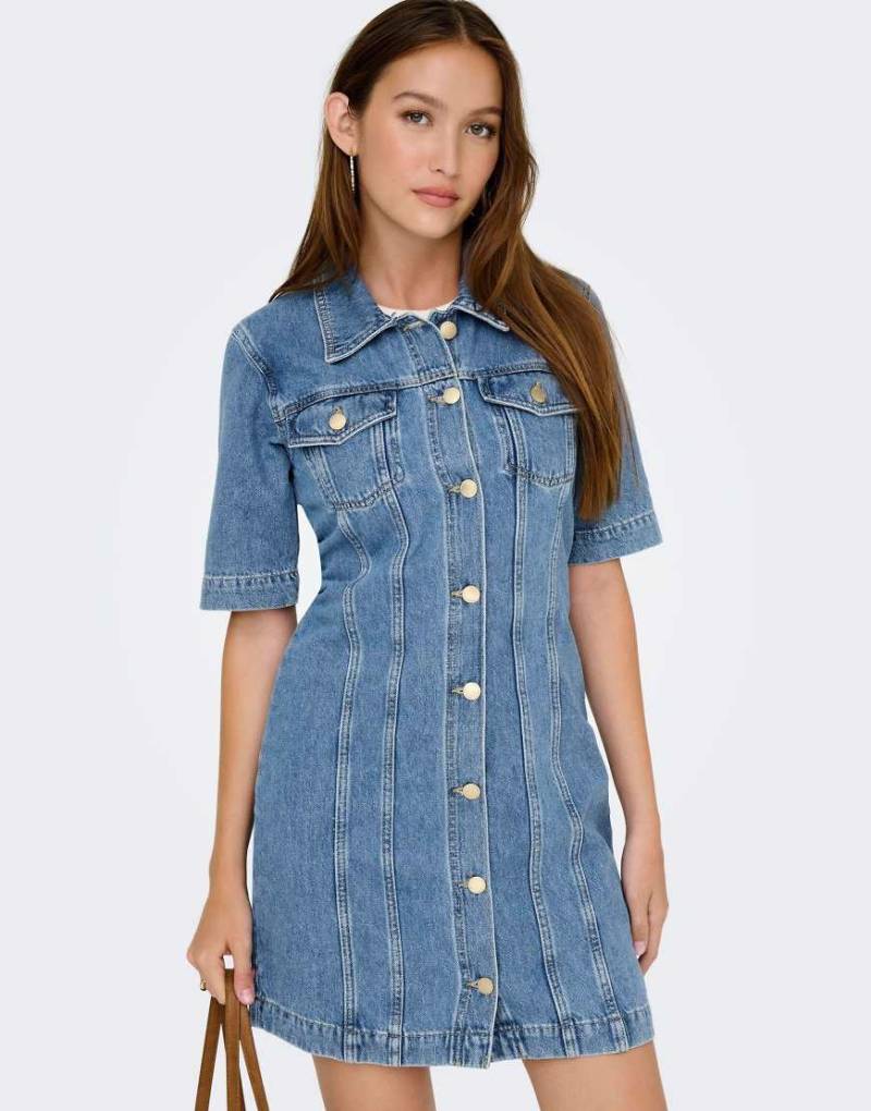 ONLY - Jeanskleid aus Denim in Mittelblau von ONLY