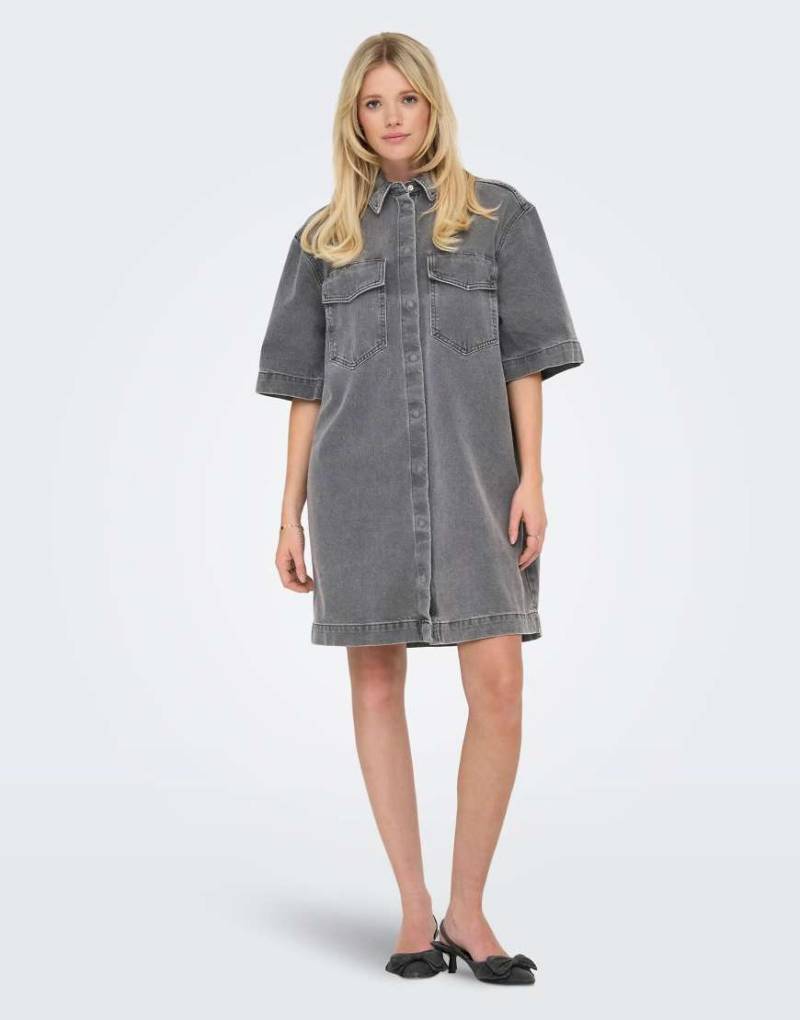 ONLY - Jeanskleid aus Denim in Mittelgrau von ONLY