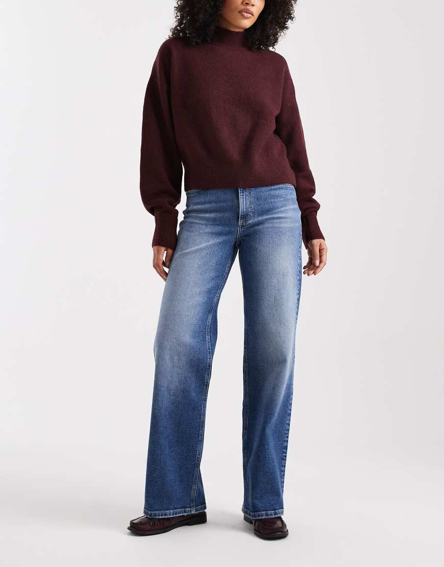 ONLY - Juicy - Jeans in Dunkelblau mit hohem Bund und weitem Bein von ONLY