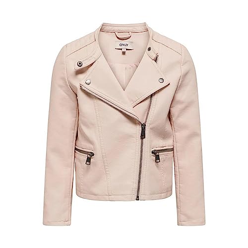 ONLY Kids Mädchen Jacke KONFREYA Faux Leather Biker OTW NOOS (as3, Numeric, Numeric_152, Regular, Rose Smoke) von ONLY