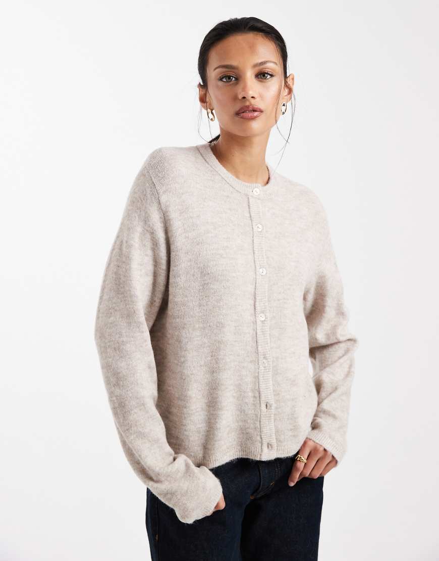 ONLY - Kastige Strickjacke in Beige-Neutral von ONLY