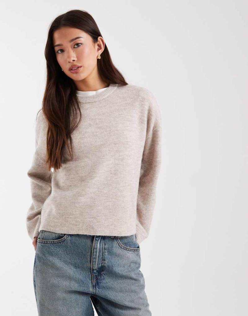 ONLY - Kastiger Pullover in Beige mit Rundhalsausschnitt-Neutral von ONLY