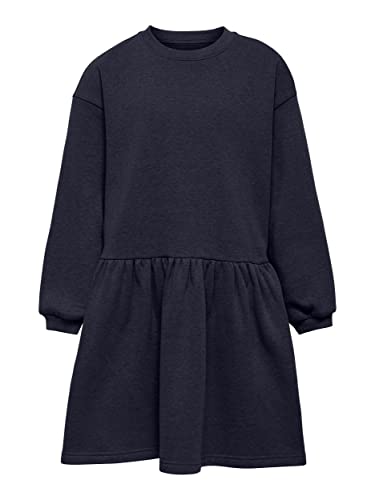 ONLY Kids Mädchen Kleid KOGMINDY L/S Frill Dress SWT (as3, Numeric, Numeric_122, Regular, Night Sky, 122/128) von ONLY