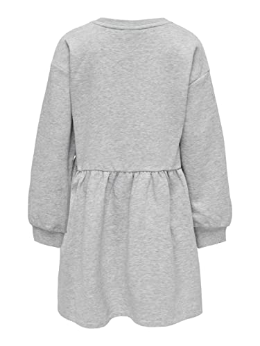 ONLY Kids Mädchen Kleid KOGMINDY L/S Frill Dress SWT (as3, Numeric, Numeric_152, Regular, Light Grey Melange, 152) von ONLY
