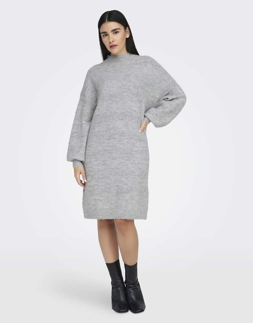 ONLY - Kleid in meliertem Hellgrau von ONLY