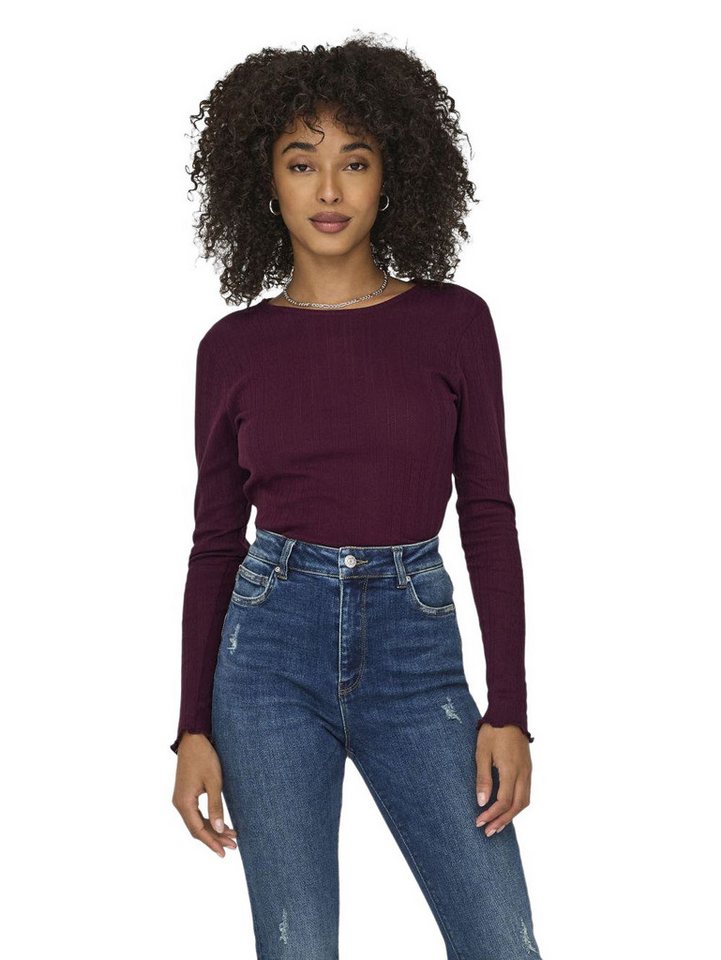 ONLY Langarmshirt Damen Langarmshirt ONLCARLOTTA Regular Fit (1-tlg) aus 100% Baumwolle von ONLY