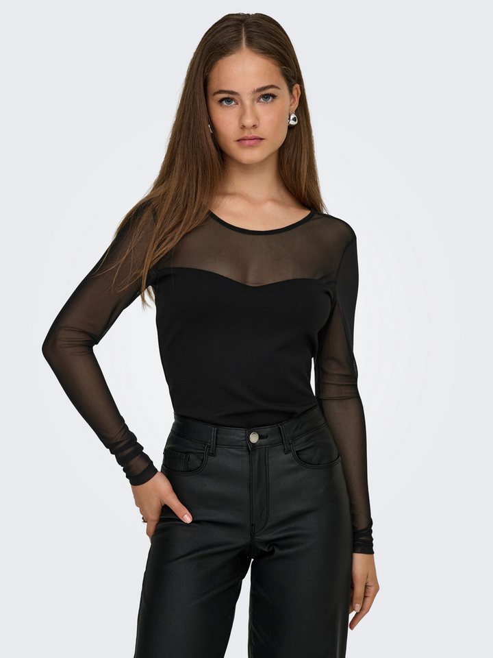 ONLY Langarmshirt ONLHEART-BECKI L/S MIX TOP WVN von ONLY