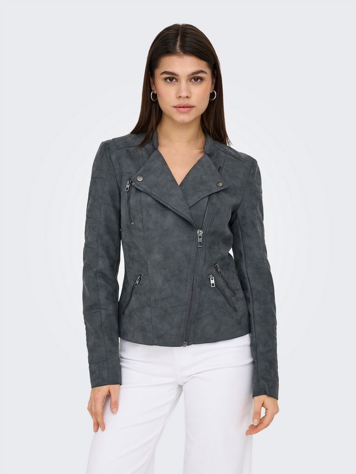 ONLY Lederimitatjacke ONLAVA FAUX LEATHER BIKER OTW NOOS mit Biker-Details von ONLY