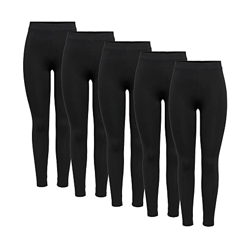 ONLY Damen Leggings für Freizeit Sport Yoga, Größe:XL, Menge:5 von ONLY