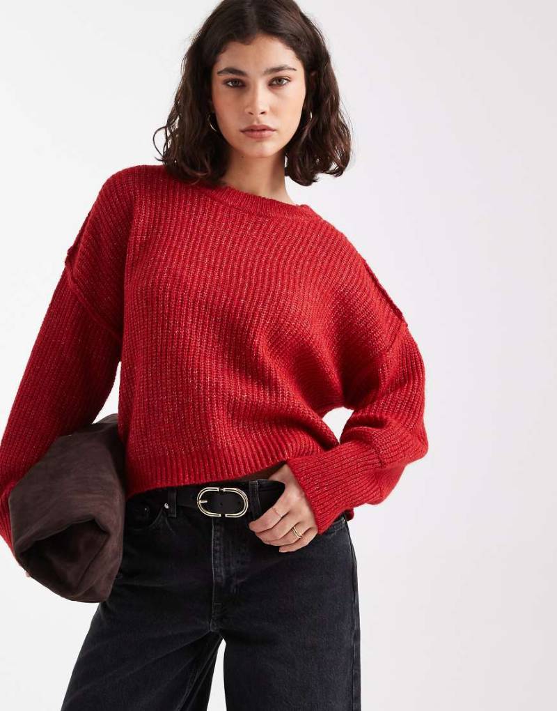 ONLY - Lockerer Pullover in Rot ONLY - Lockerer Pullover in Rot von ONLY