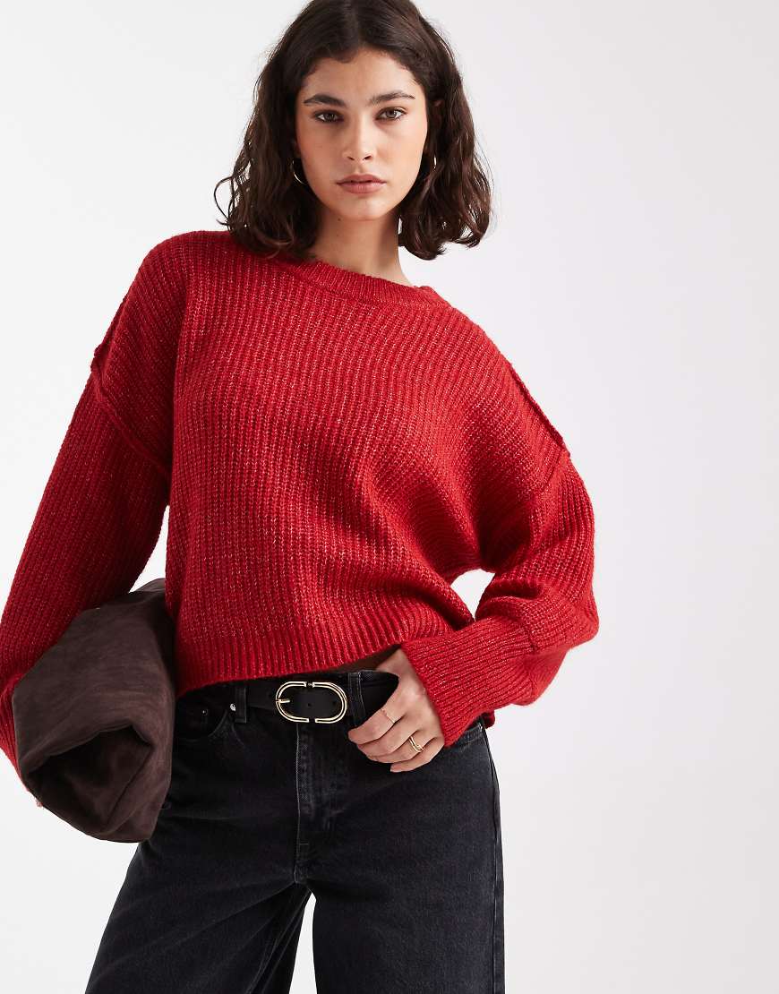ONLY - Lockerer Pullover in Rot von ONLY