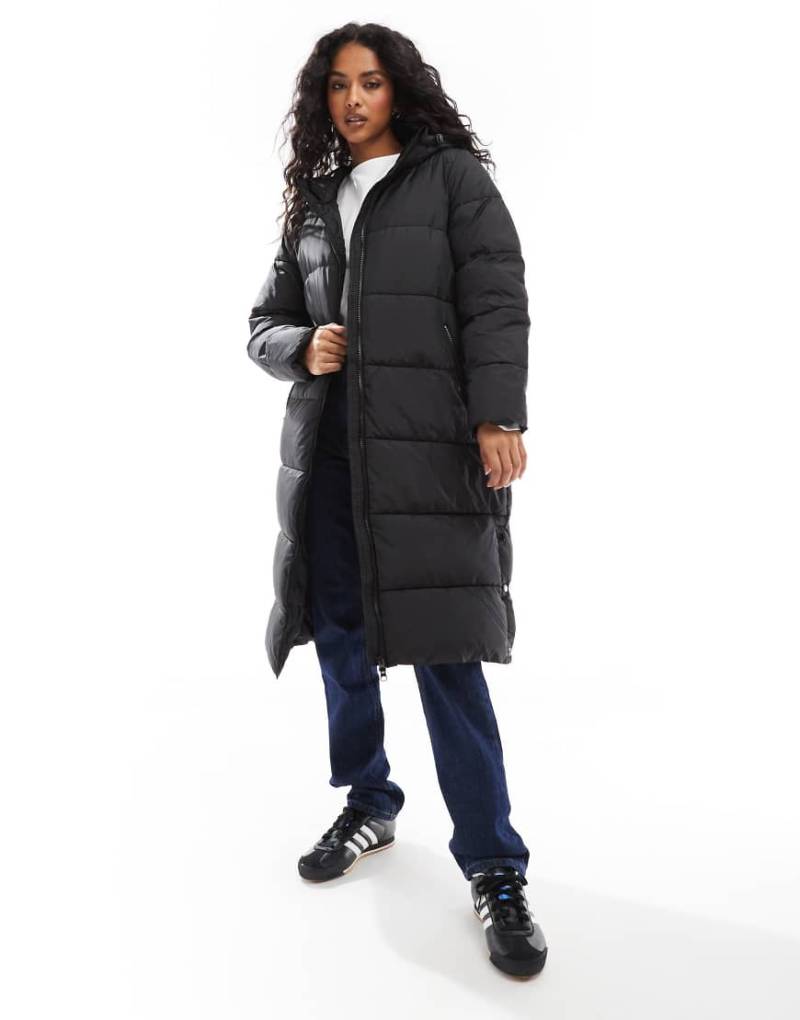 ONLY - Longline-Pufferjacke in Schwarz von ONLY