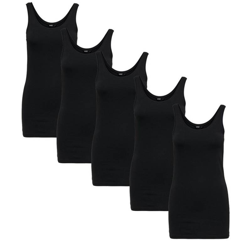 ONLY Longtop Damen Tank Top Long Lang Shirt schwarz weiß 1er 2er 3er 4er 5er PACK von ONLY