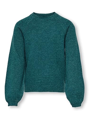 ONLY Mädchen Koglesly Kings L/S Pullover Knt Noos, Deep Teal/Detail:melange, 122-128 von ONLY