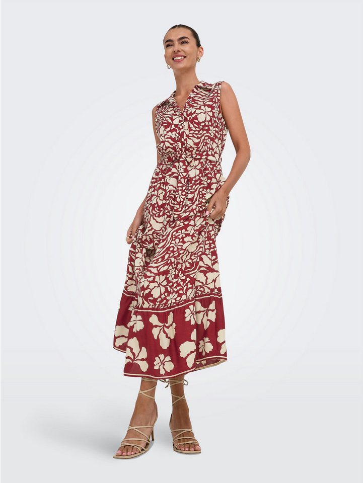 ONLY Maxikleid ONLVIBE LIFE S/L SHIRT LONG DRESS WVN Sommerkleid von ONLY
