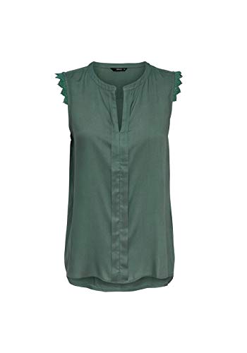 ONLY Damen ONLKIMMI S/L TOP WVN NOOS 15157656, Balsam Green, 38 von ONLY