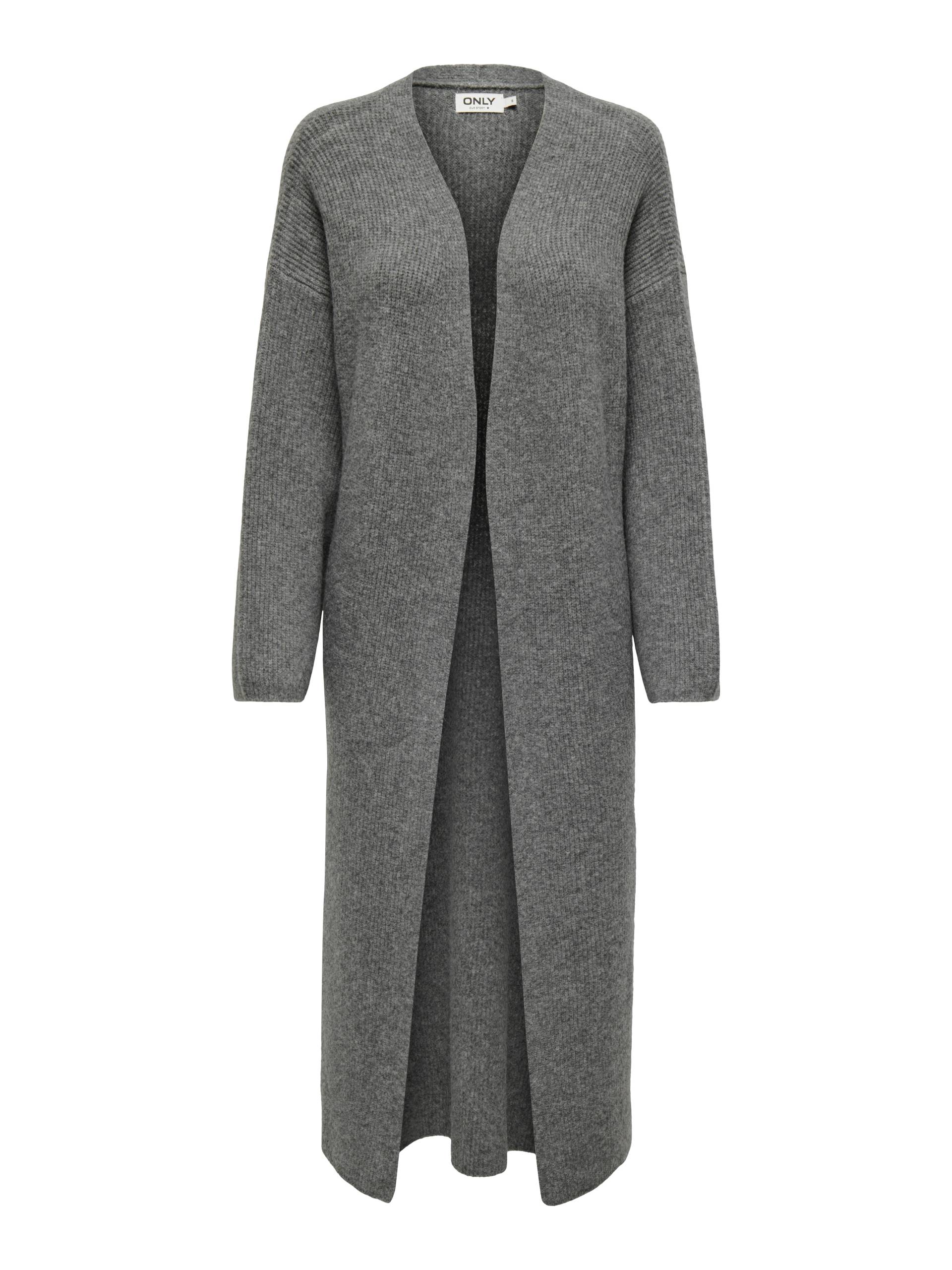 ONLY - ONLALPHA LS MAXI CARDIGAN KNT medium grey melange - Gr. - M von ONLY