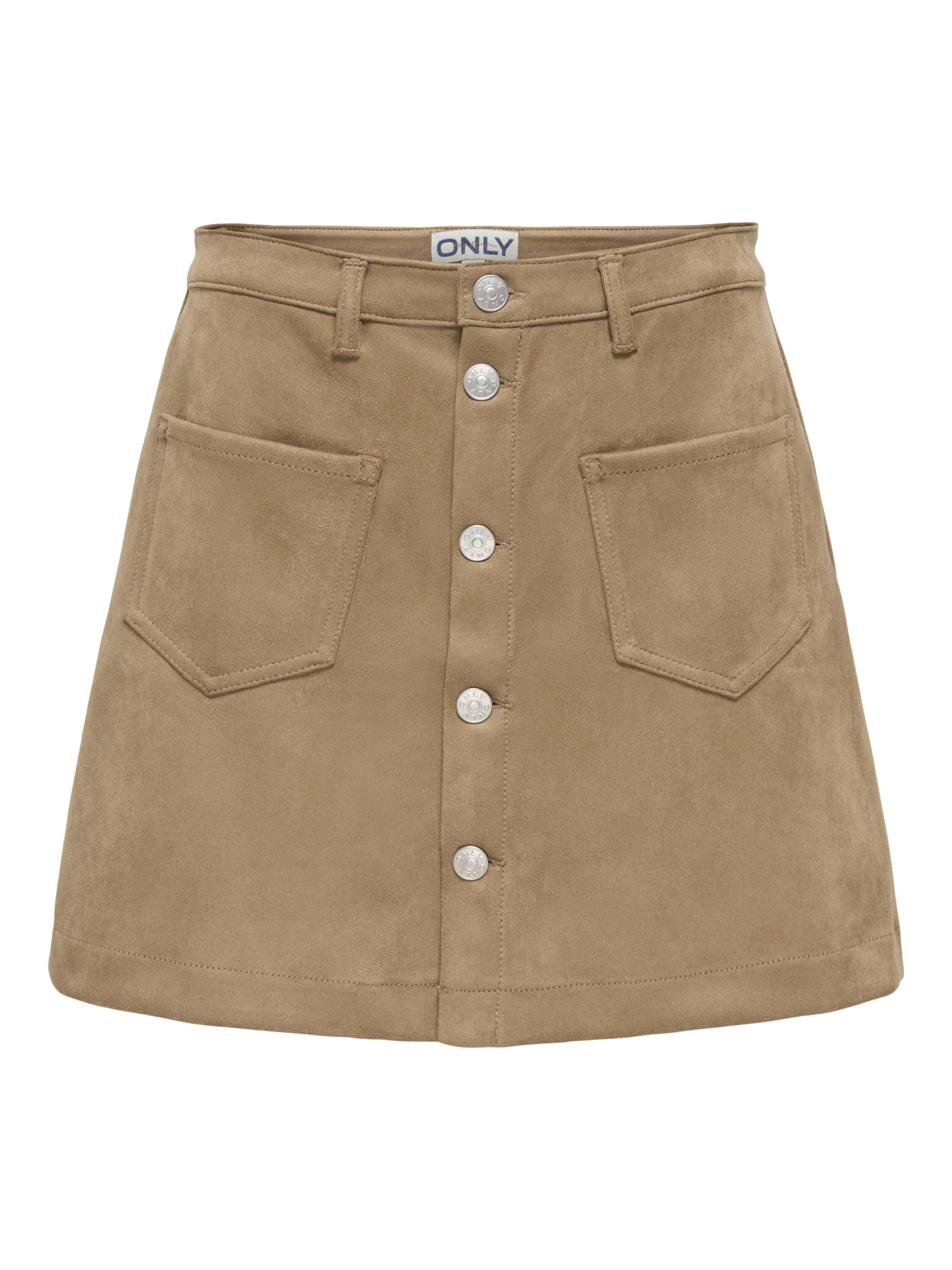 ONLY - ONLAMAZING-STINA FAUX SUEDE SKIRT PNT cocoa créme - Gr. - M von ONLY