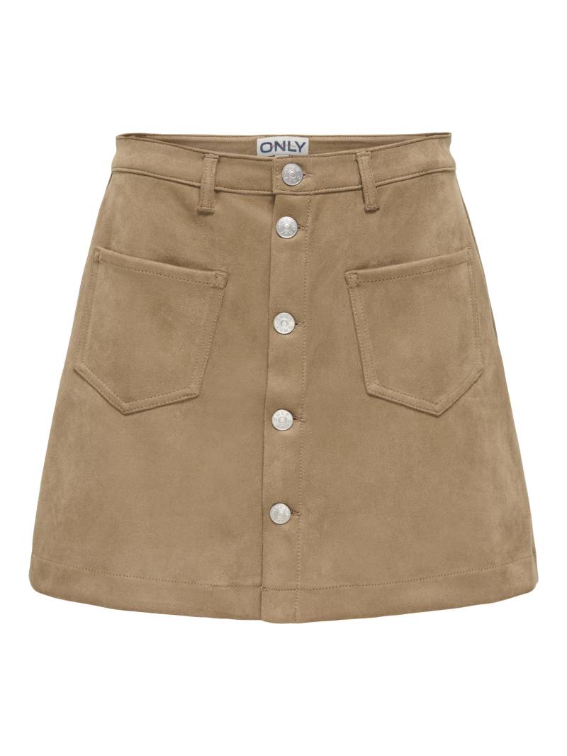ONLY - ONLAMAZING-STINA FAUX SUEDE SKIRT PNT cocoa créme - Gr. - M von ONLY