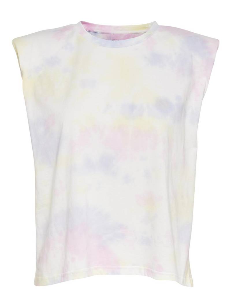 ONLY - ONLAMY PADDEDSHOULDER TIE DYE S/L DNMTEE yellow pear - Gr. - L von ONLY