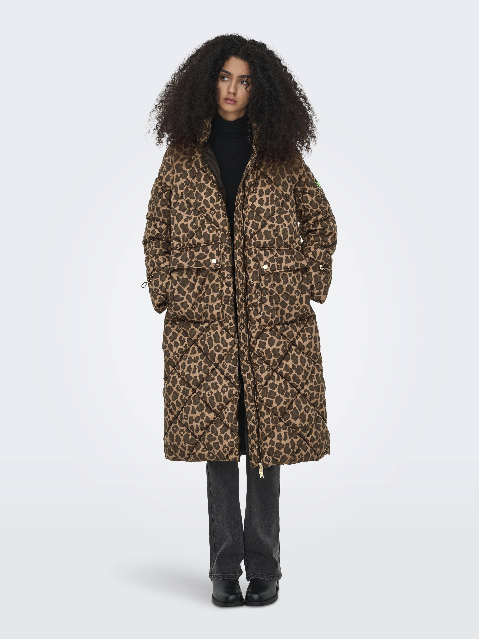 ONLY - ONLASTI LIFE AOP PUFFER COAT CC OTW cocoa créme - Gr. - M von ONLY