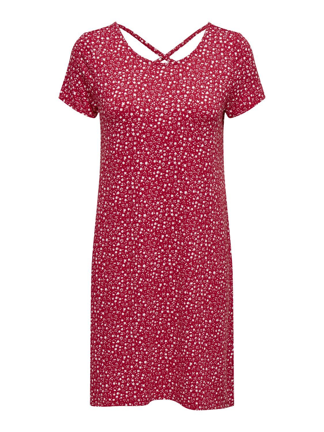 ONLY - ONLBERA BACK LACE UP S/S DRESS JRS NOOS mars red - Gr. - L von ONLY