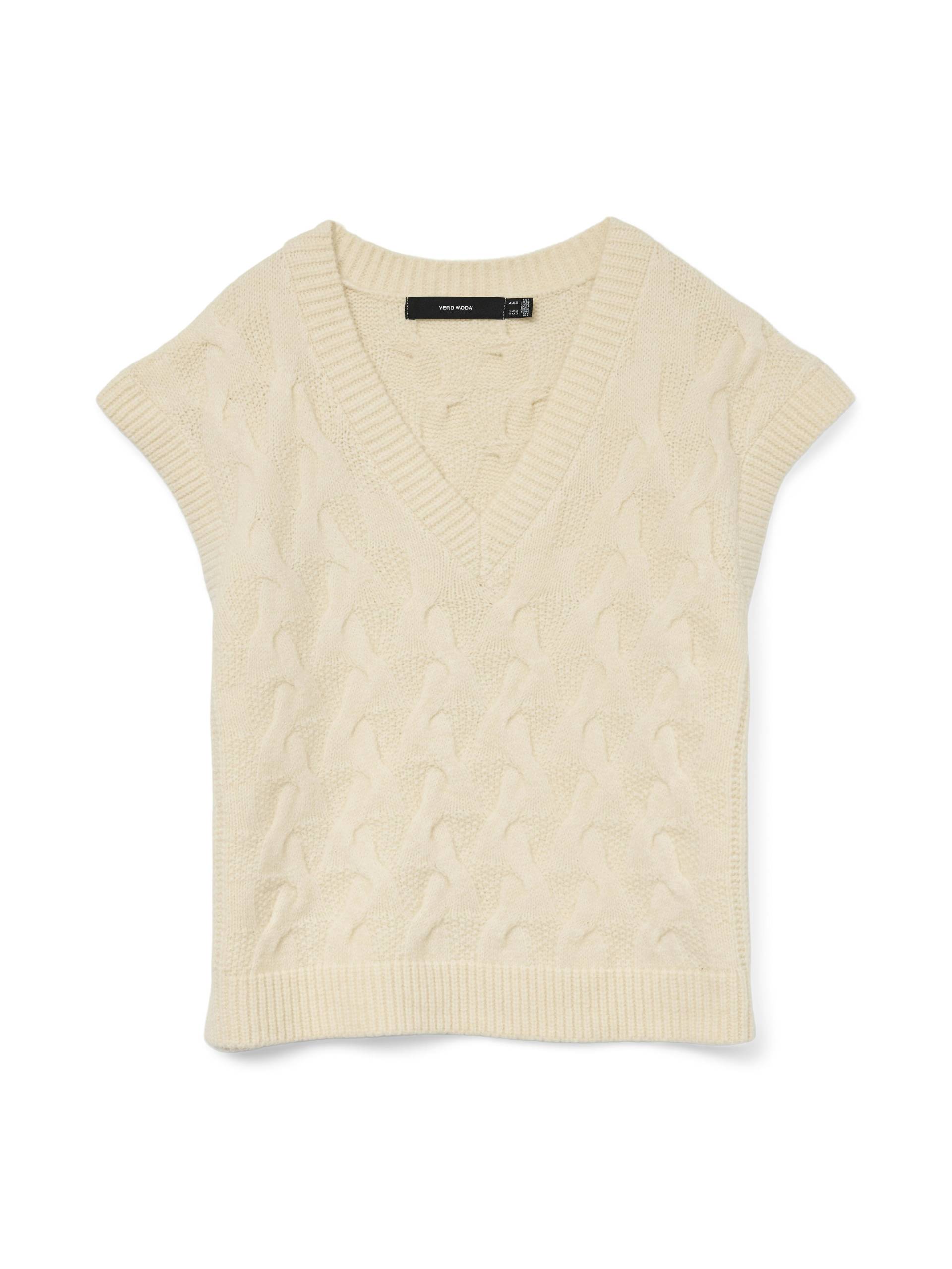 VERO MODA - VMPIPER SL V-NECK VEST BOO birch - Gr. - XL von VERO MODA