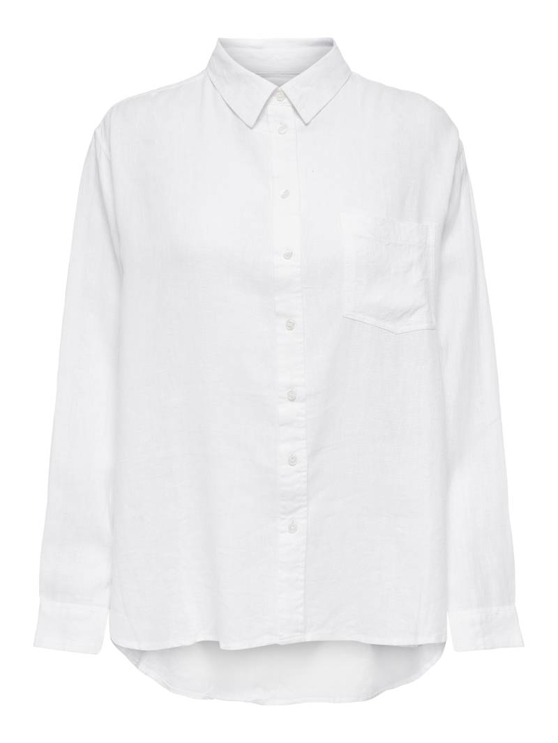ONLY - ONLBRUXELLES L/S LIN BL SHIRT PNT NOOS bright white - Gr. - M von ONLY