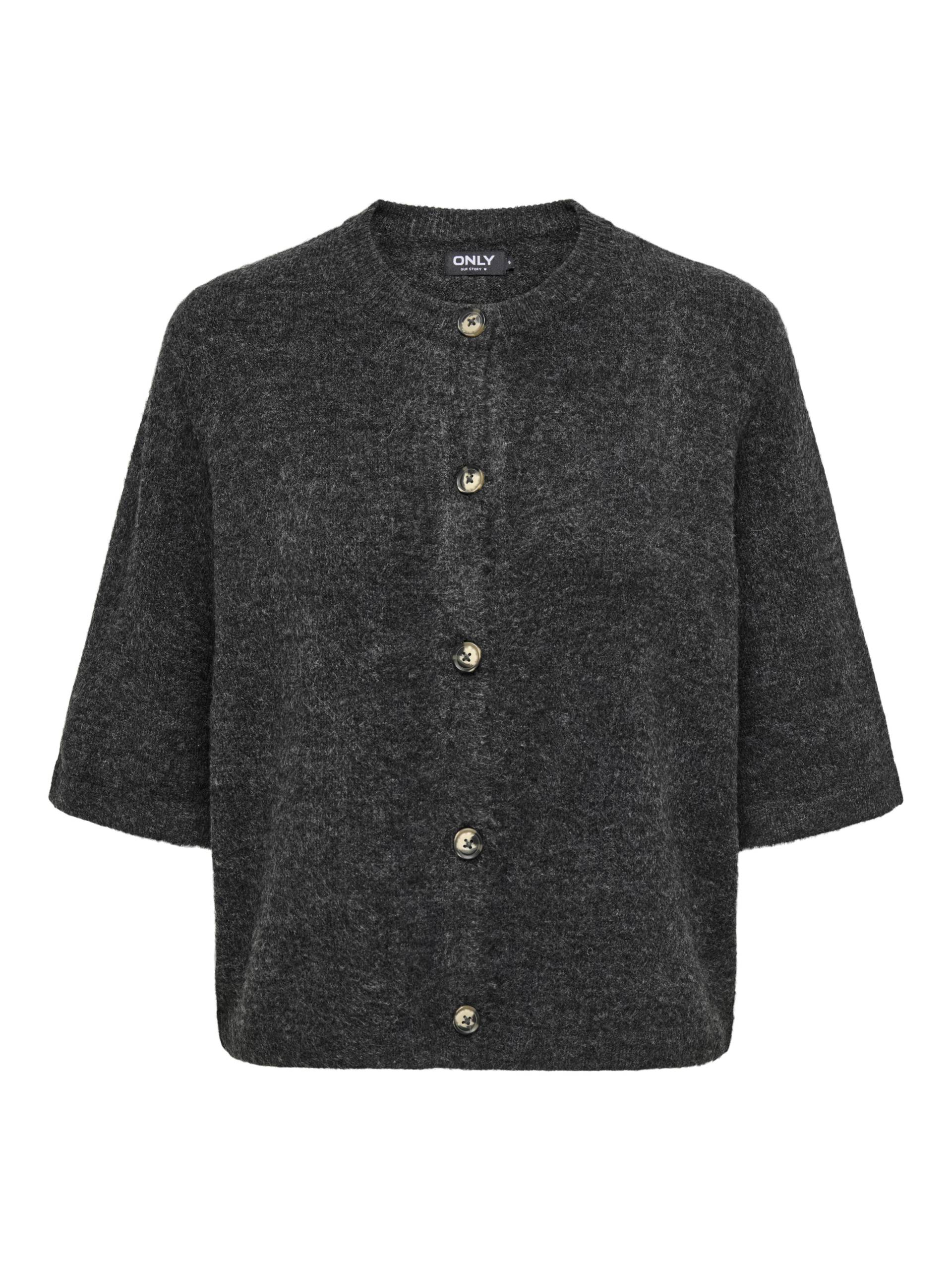 ONLY - ONLCAMILLA S/S CARDIGAN KNT NOOS dark grey melange - Gr. - XL von ONLY
