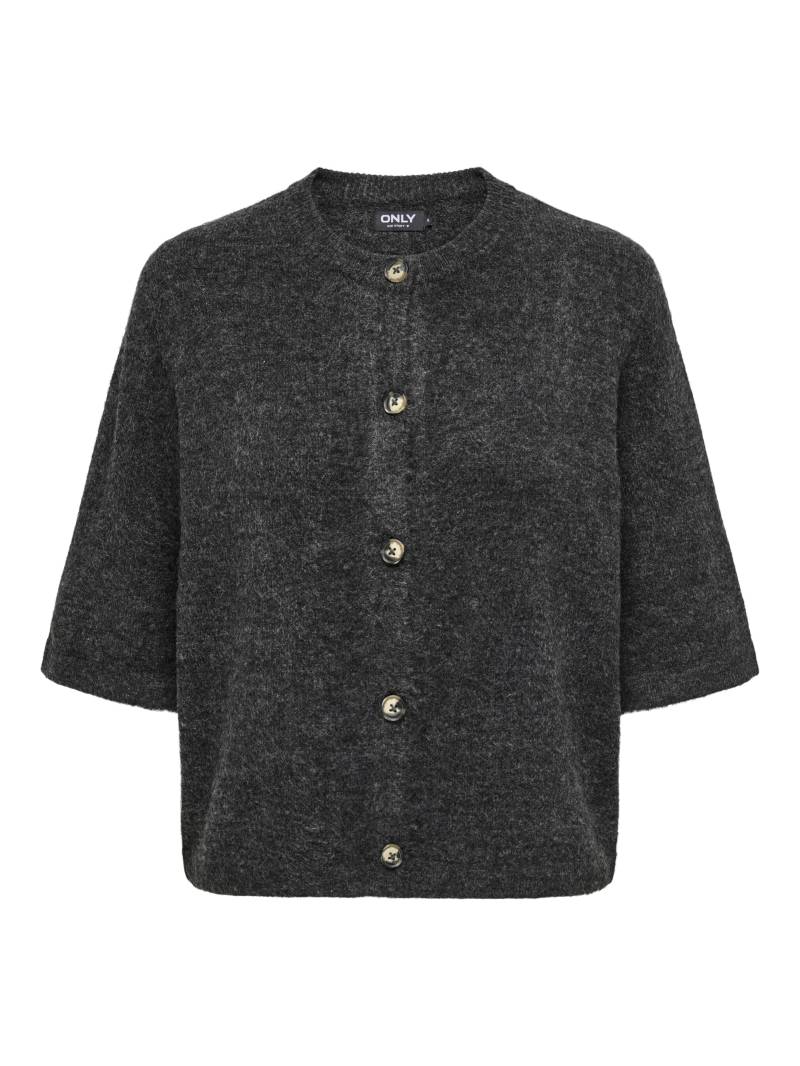 ONLY - ONLCAMILLA S/S CARDIGAN KNT NOOS dark grey melange - Gr. - XS von ONLY