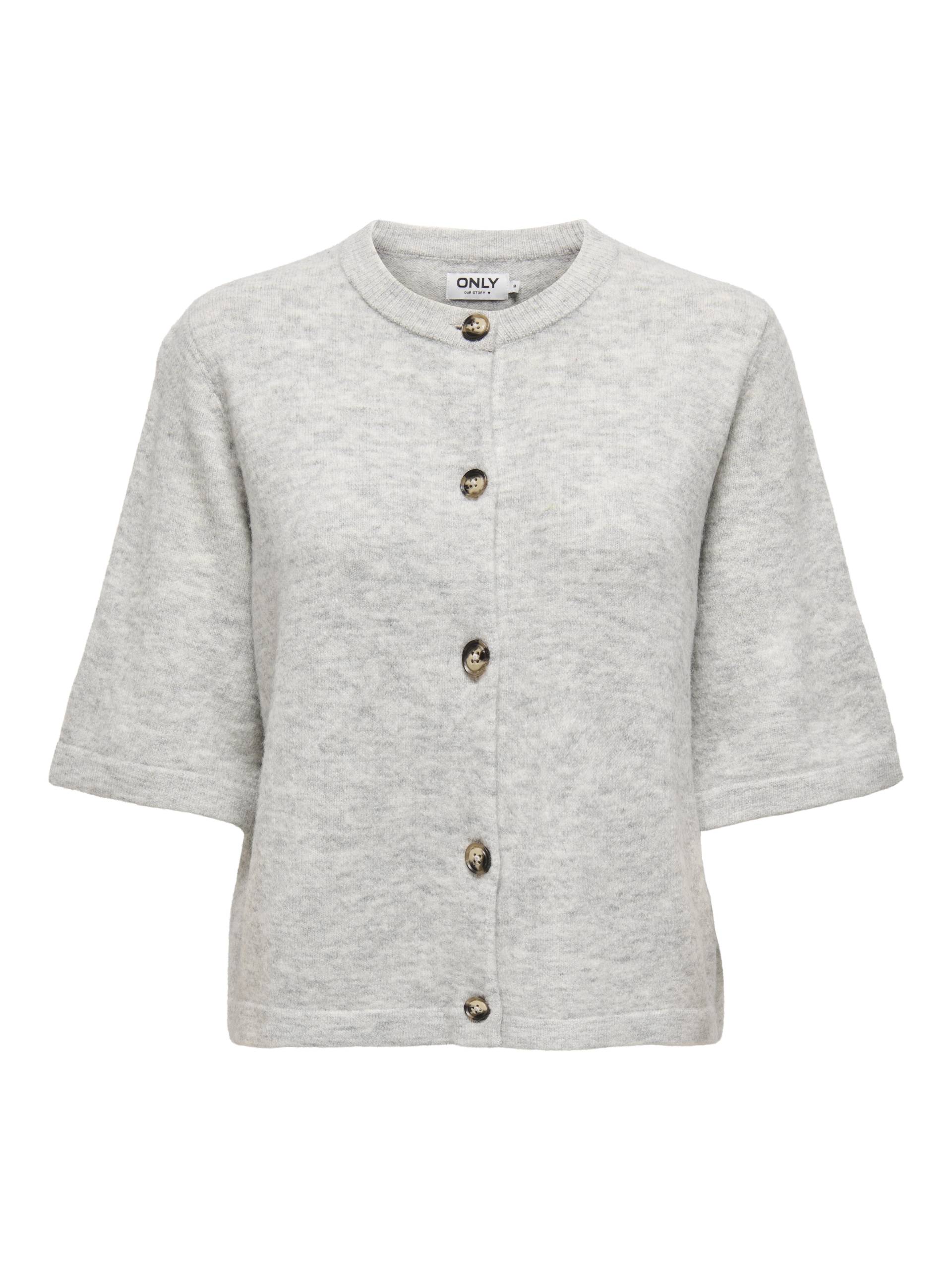 ONLY - ONLCAMILLA S/S CARDIGAN KNT NOOS light grey melange - Gr. - M von ONLY