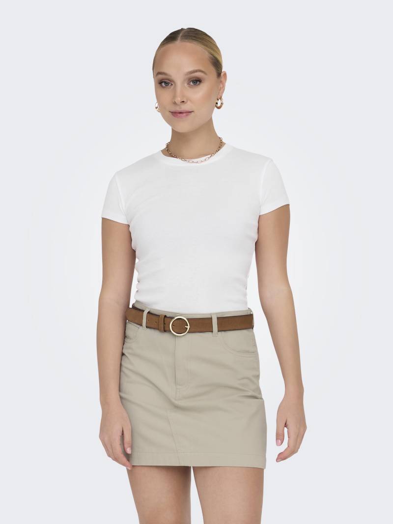 ONLY - ONLELINA S/S O-NECK SHORT TOP JRS NOOS white - Gr. - L von ONLY