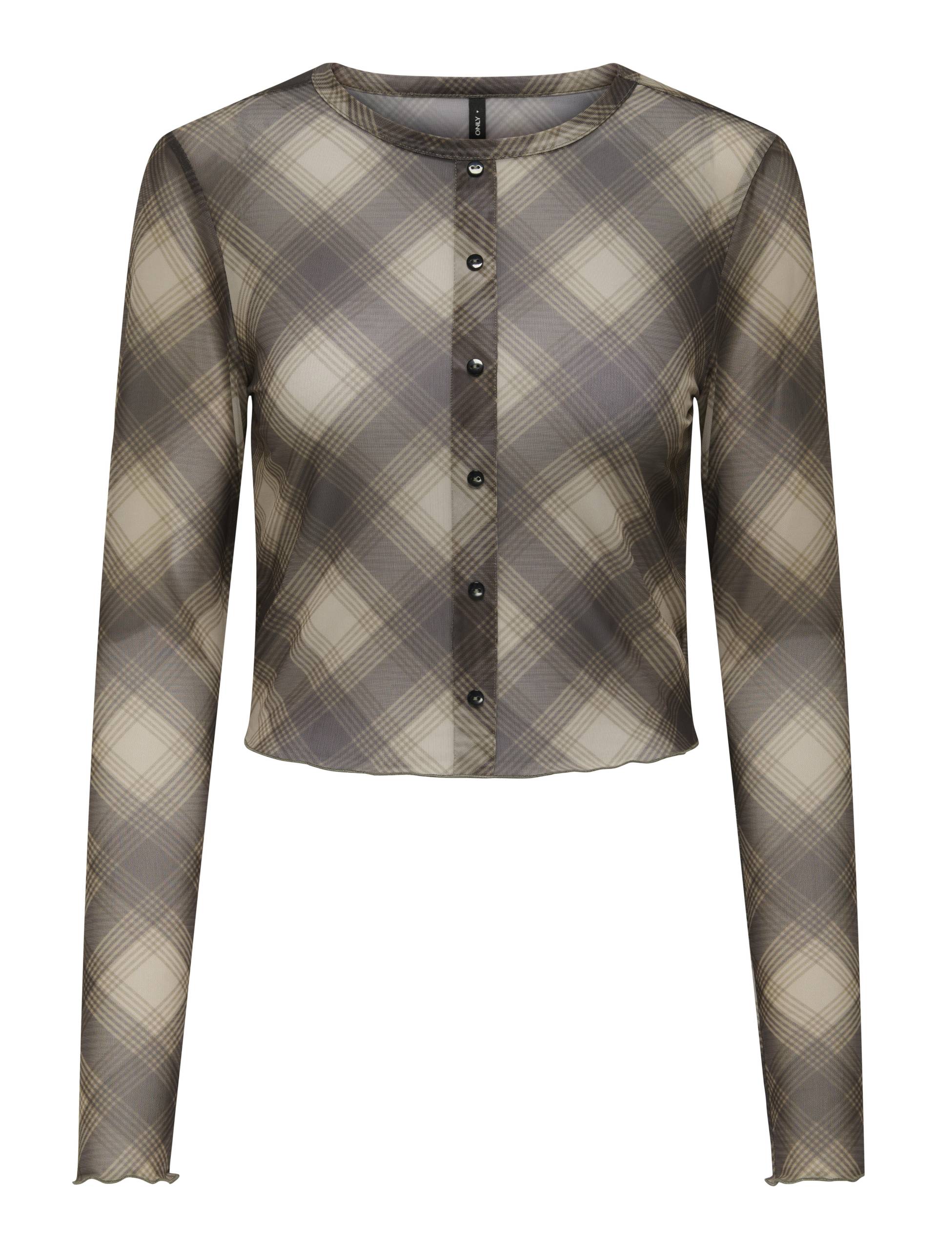 ONLY - ONLELVA L/S MESH CARDIGAN BOX JRS seal brown - Gr. - XS von ONLY