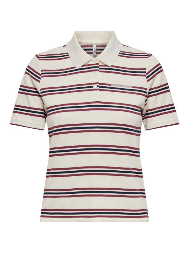ONLY - ONLEVIE S/S POLO TOP JRS antique white - Gr. - M von ONLY