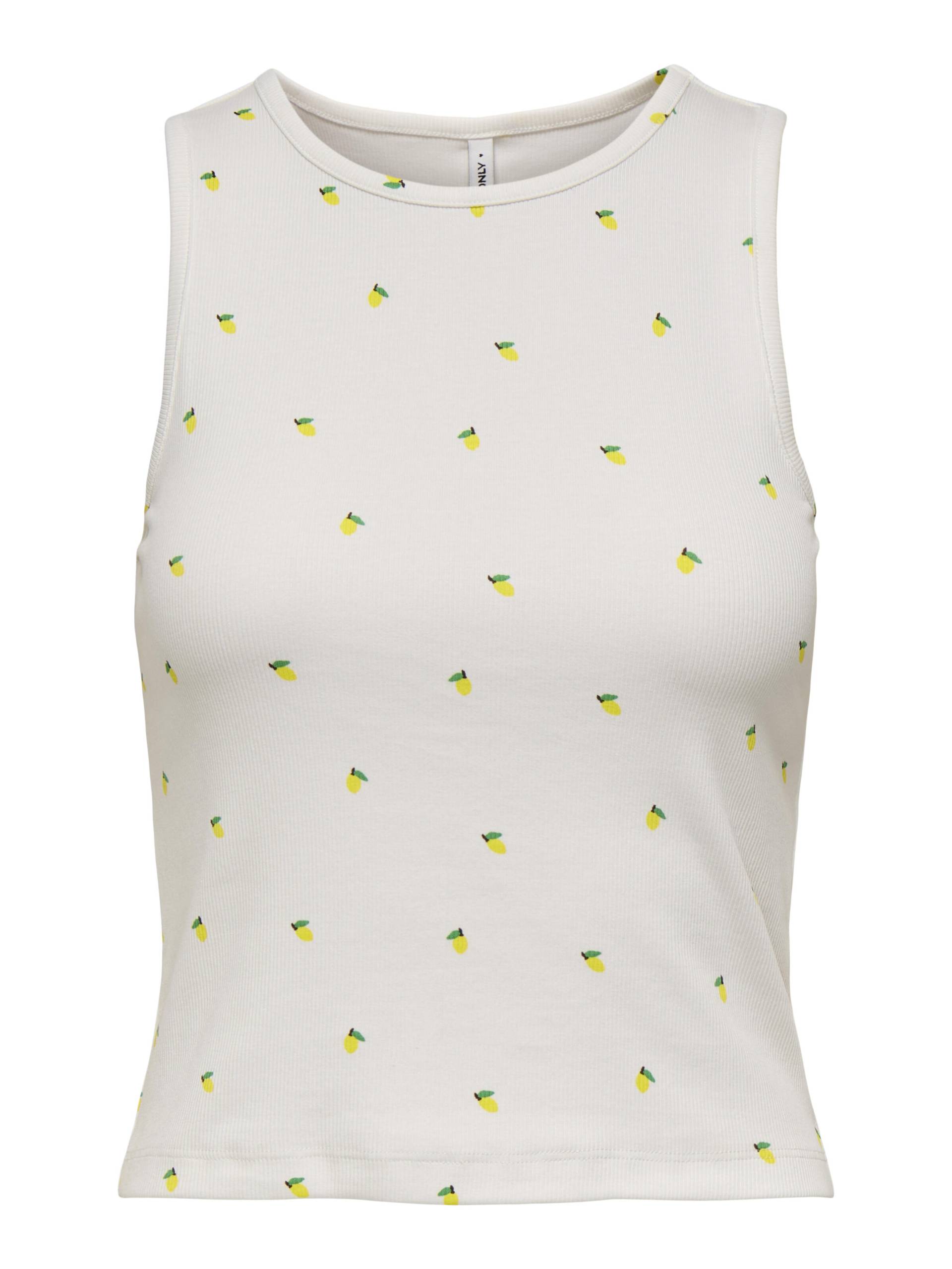 ONLY - ONLFENJA S/L AOP CROPPED TOP CS JRS cloud dancer - Gr. - M von ONLY