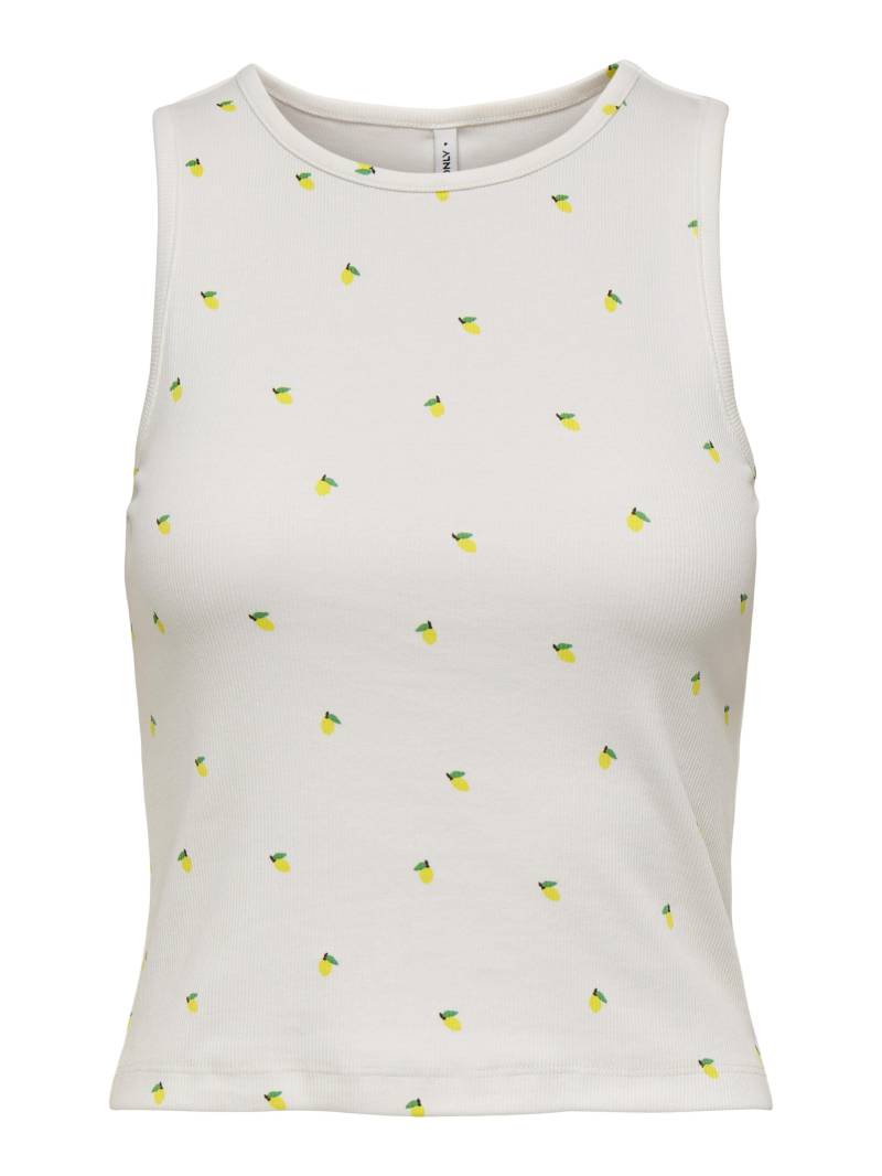 ONLY - ONLFENJA S/L AOP CROPPED TOP CS JRS cloud dancer - Gr. - M von ONLY